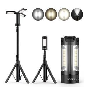 OGERY Rechargeable 10000mAh Camping Light with Stand 6.5 ft Max Height